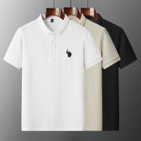 蓝缕金(LANLVJIN)男士POLO衫夏季2022新品刺绣翻领短袖体恤青年棉混纺弹力上衣韩版休闲短t男装