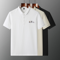 蓝缕金(LANLVJIN)男士POLO衫夏季2022新品刺绣翻领弹力上衣青年棉珠地短袖体恤韩版休闲男装