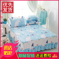 100%全棉卡通儿童床裙床罩+枕套纯棉学生宿舍1.2m1.5m1.8m定做2.0