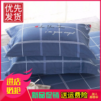 [纯棉枕套100%]成人简约枕套单只一对装防螨枕套厂家直销