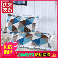 好货!纯棉加厚老粗布花边枕套一只装一对装儿童学生成人不色