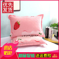 枕套一对成人法兰绒枕套大号48x74加厚枕头套一对卡通枕头套单人