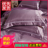 [可选顺丰配送]秋冬季全棉纯棉绣花真丝枕头套纯色枕套4874一对装成人单学生