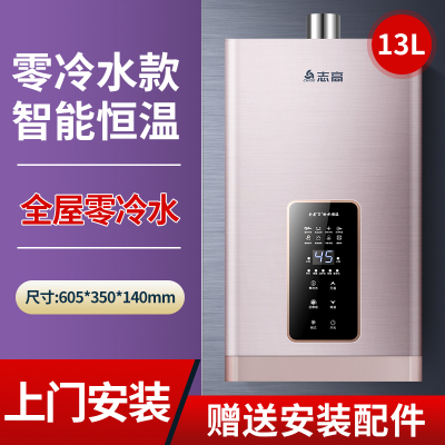 志高燃气热水器家用12升恒温天然气液化气煤气强排式零冷水 ①③升零冷水 天然气