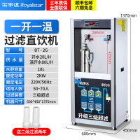 荣事达直饮水机商用学校工厂不锈钢饮水机电热开水器大型温水过滤 柜式一开一温 旋钮款 升级三重超滤 250L
