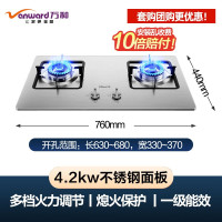 万和燃气灶煤气灶家用双灶天然气液化气灶具嵌入式不锈钢炉灶台式 B6防爆不锈钢 一级能效4.2kw 天然气