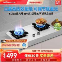 万和[白露]天然气燃气灶家用嵌入台式液化气煤气猛火白色双灶具C5 天然气