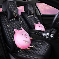 致驾卡通汽车坐垫全包四季通用亚麻棉布可爱汽车座套逸动逸行瑞纳阳光本田新crv雅阁缤智思域xrv锋范凌派飞度专用亚麻真皮座