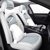 致驾汽车内用品卡通可爱大全座椅亚麻防滑坐垫全套装饰四季通用座套大众宝来朗逸速腾捷达迈腾坐垫座套专用