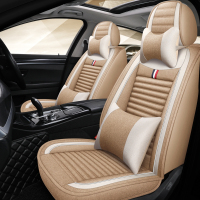 致驾尼桑颐达 2008/2009/2010年款亚麻汽车座套全包四季通用男女坐垫大众宝来朗逸速腾捷达迈腾专用坐座垫套