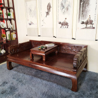 符象木质罗汉床多功能休闲床榻小户型沙发中式禅意老榆木酒楼贵妃椅塌