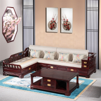 红木沙发非洲酸枝木符象新中式木质沙发转角贵妃沙发酸枝客厅家具组合