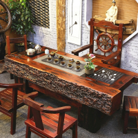老船木茶桌椅组合符象木质功夫茶几桌茶台中式茶具套装一体办公室会客
