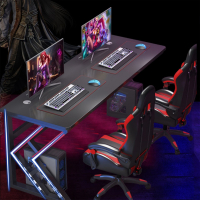 电竞桌简易双人桌电脑台式桌情侣符象家用卧室办公书桌游戏桌椅套装