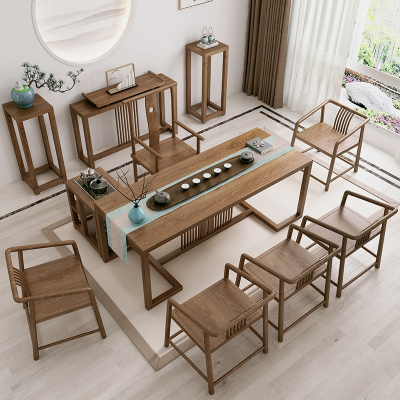 木质茶桌椅组合茶几桌新中式符象客厅泡茶桌家用原木茶台茶具套装一体
