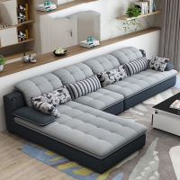 北欧布艺沙发客厅大小户型符象乳胶可拆洗贵妃简约现代科技布沙发组合