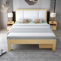 木质床1.5米松木双人床1.8米经济型现代符象简约出租房简易1.2m单人床