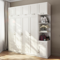 现代简约欧式家用衣柜女生卧室白色柜符象子木质质特价大衣橱免安装