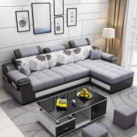 符象布艺沙发简约现代客厅科技布小户型组合出租房皮布乳胶整装家具