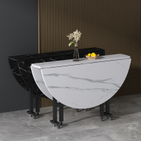 符象折叠桌家用大圆桌吃饭桌子小户型圆桌简约多功能饭桌圆形移动餐桌