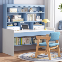 符象儿童书桌书架书柜一体学生桌子写字桌学习桌女孩卧室电脑桌椅套装