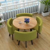 符象定制小户型洽谈桌椅店铺接待组合阳台圆形一桌四椅奶茶店休闲简约会客