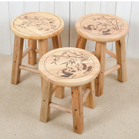 符象木质凳橡木凳子原木小板凳家用矮凳整装儿童小圆凳换鞋凳可雕刻椅