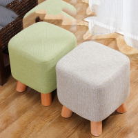 符象木质换鞋凳时尚穿鞋凳创意方凳布艺家用小凳子沙发凳茶几板凳矮凳