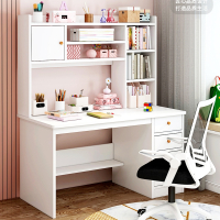 符象书桌书柜组合电脑台式桌家用学习桌书架一体女孩卧室学生写字桌子