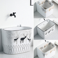 符象拖把池阳台北欧卫生间洗拖把槽池落地式拖布盆家用地拖陶瓷墩布池