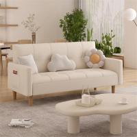符象公寓出租房奶油风直排客厅布艺沙发小户型多功能沙发可折叠两用床