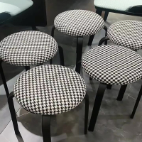符象家用圆凳可叠放轻奢网红小凳子现代简约客厅餐凳免洗科技布梳妆凳