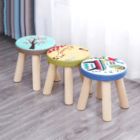符象小凳子家用蘑菇凳换鞋凳圆凳木矮凳客厅沙发凳布艺板凳木凳子