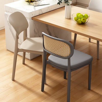 符象塑料椅子家用加厚餐厅餐桌餐椅商用藤编简约凳子靠背藤椅