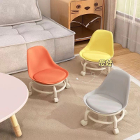 符象现代简约矮凳带娃滑轮小凳子家用客厅椅子创意靠背万向轮小凳子