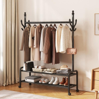 符象晾衣架落地阳台家用挂衣架卧室可移动凉晒衣服架子室外简易晾衣杆