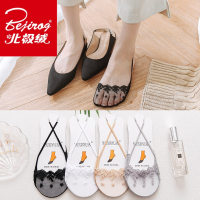 【48小时内发货】 新款春夏季女士纯色隐形袜日系网面小花吊带浅口棉质女袜袜子