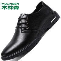 木林森男鞋2020夏季新款英伦系带商务正装皮鞋舒适透气休闲平底鞋