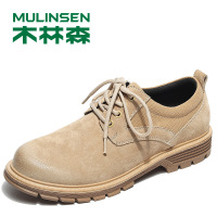 木林森男鞋子春季潮鞋工装鞋低帮男士马丁靴真皮韩版休闲大头皮鞋