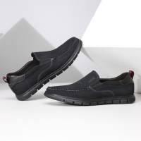 沙驰男鞋夏季透气鞋子青年时尚官方旗舰百搭高档真皮软面休闲皮鞋