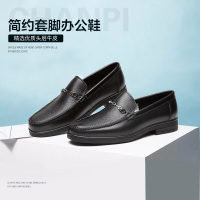 沙驰男鞋子软皮高档真皮皮鞋轻盈防滑按摩商务休闲套脚皮鞋