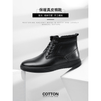 沙驰皮靴2020冬季新款真皮舒适柔软时尚休闲皮鞋防滑青年韩版棉鞋