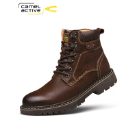 德国骆驼动感冬季加绒马丁靴男靴子真皮高帮靴保暖棉靴男士工装靴