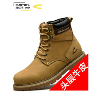 德国骆驼动感冬季真皮马丁靴高帮大靴加绒保暖棉鞋子男士工装靴