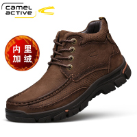 德国骆驼动感棉鞋男保暖冬季真皮高帮鞋加绒纯羊毛雪地靴休闲男鞋