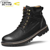德国骆驼动感男靴子真皮黑色马丁靴男士高帮皮鞋复古风户外工装靴