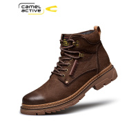 德国骆驼动感真皮马丁靴男靴子加绒棉鞋男士保暖雪地靴高帮工装靴