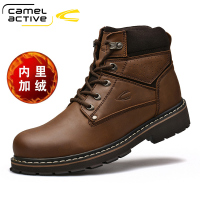 德国骆驼动感高帮棉鞋男真皮冬季羊毛加绒男士户外休闲男靴皮靴子