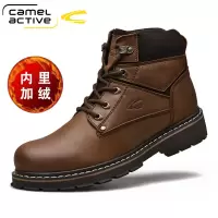 德国骆驼动感高帮棉鞋男真皮冬季羊毛加绒男士户外休闲男靴皮靴子