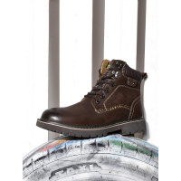 骆驼动感加绒保暖男靴子冬季高帮工装靴东北雪地靴男士真皮马丁靴